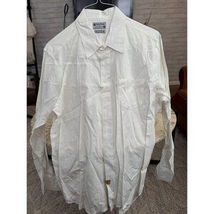 Lucky Brand Dungarees White Button Down Dress Shirt W/ Pocket Mens Size XL